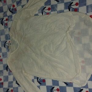 Islander Cream Embroidered Women's Top